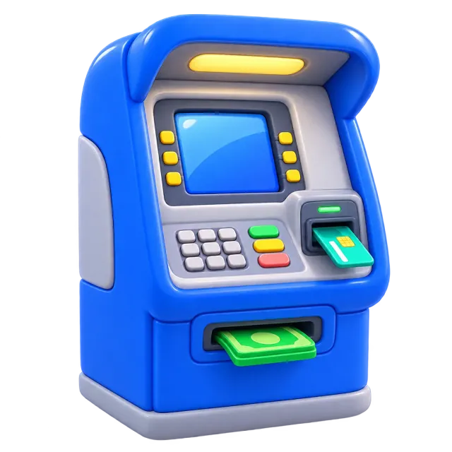 ภาพประกอบคำว่า ATM (ตู้เอทีเอ็ม)