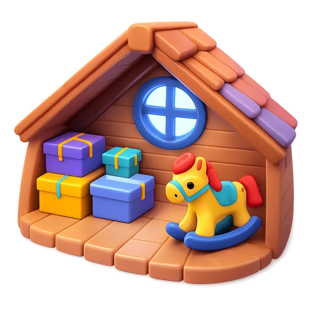 ภาพประกอบคำว่า attic (ห้องใต้หลังคา)
