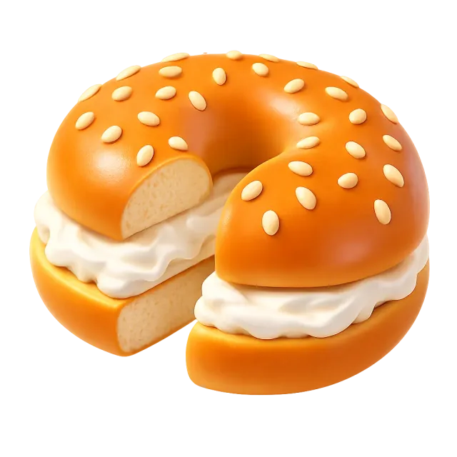 ภาพประกอบคำว่า bagel (เบเกิล (ขนมปังวงแหวน))