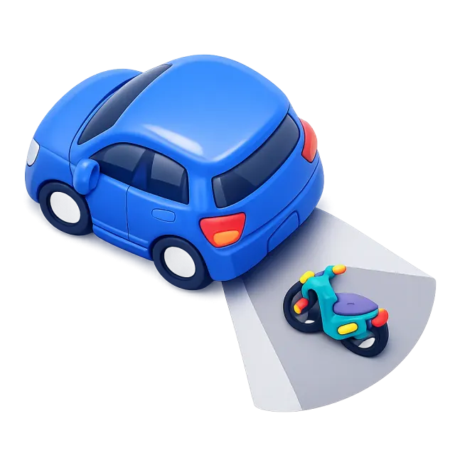 ภาพประกอบคำว่า blind spot (จุดบอดที่กระจกมองไม่เห็น)