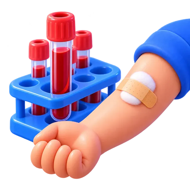 ภาพประกอบคำว่า blood test (การตรวจเลือด)