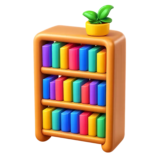 ภาพประกอบคำว่า bookshelf (ชั้นหนังสือ)