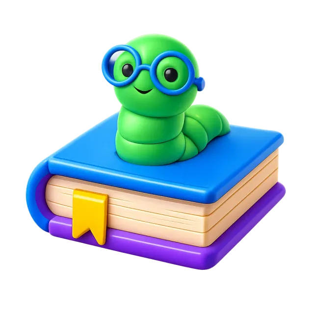 ภาพประกอบคำว่า bookworm (หนอนหนังสือ)