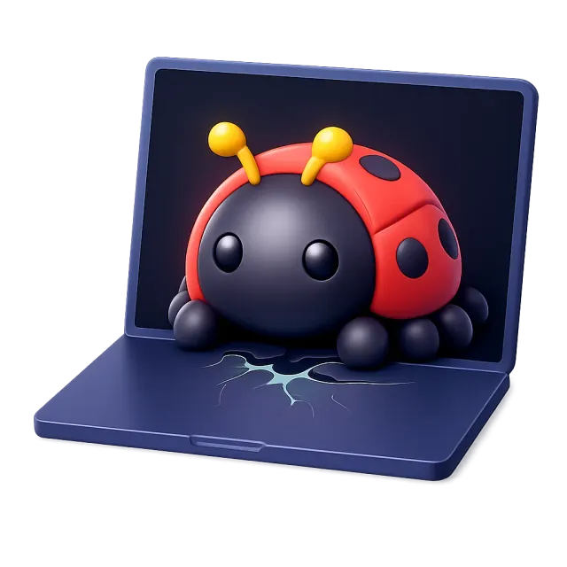 ภาพประกอบคำว่า bug (บั๊ก / ข้อผิดพลาดในโปรแกรม)