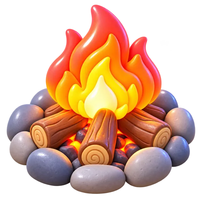 ภาพประกอบคำว่า campfire (กองไฟแคมป์)