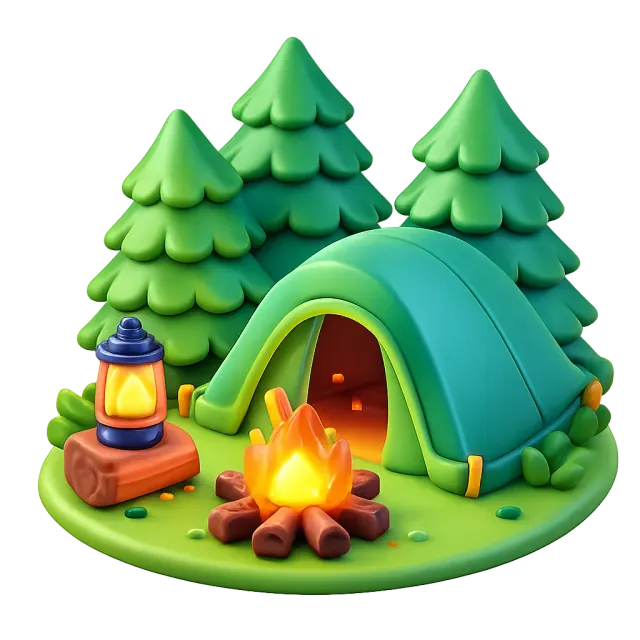 ภาพประกอบคำว่า campsite (ลานกางเต็นท์)