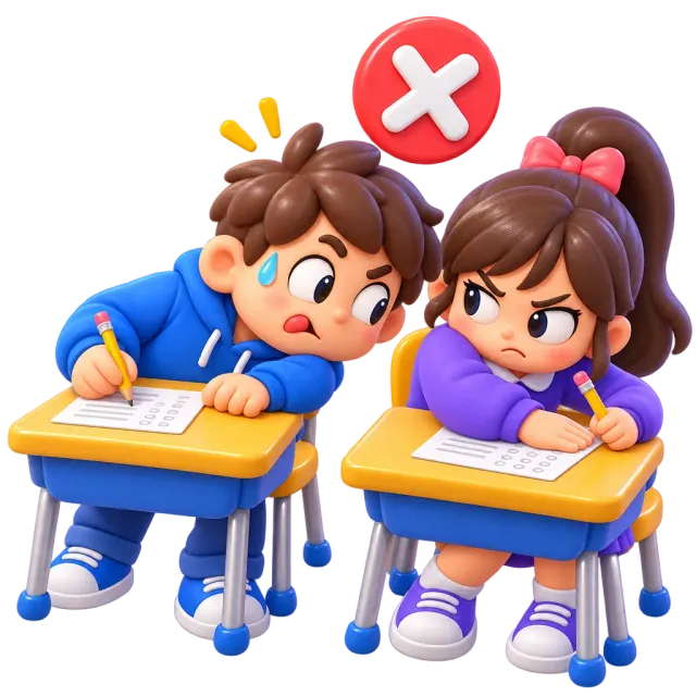 ภาพประกอบคำว่า cheating (การทุจริตในการสอบ, การโกง)