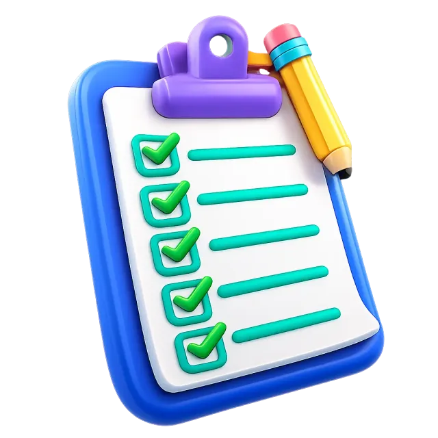 ภาพประกอบคำว่า checklist (รายการตรวจสอบ)