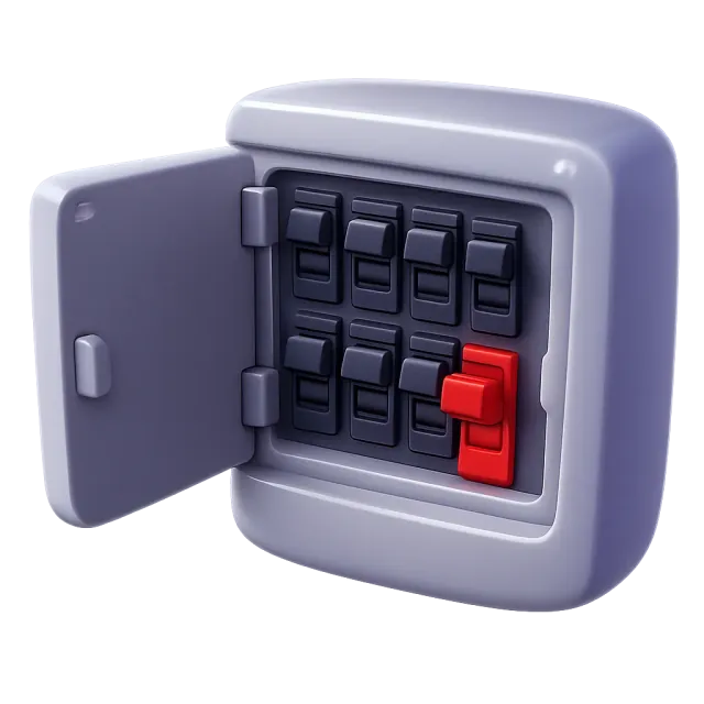 ภาพประกอบคำว่า circuit breaker (เบรกเกอร์ / สวิตช์ตัดไฟ)