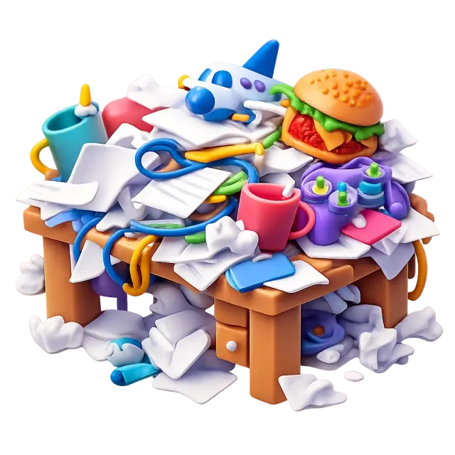 ภาพประกอบคำว่า clutter (ของรกระเกะระกะ)