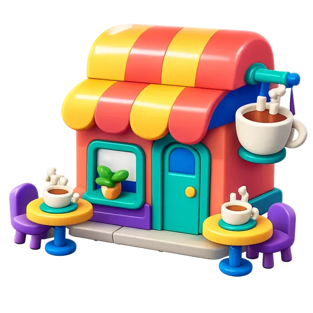 ภาพประกอบคำว่า coffee shop (ร้านกาแฟ)