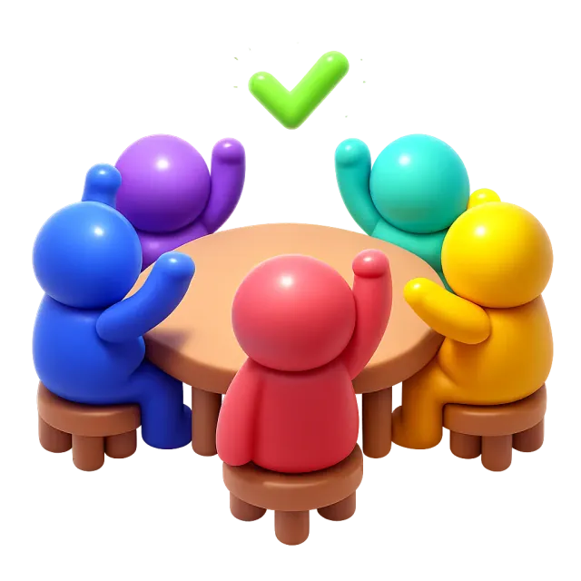 ภาพประกอบคำว่า consensus (ฉันทามติ / ความเห็นร่วม)