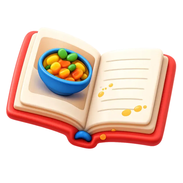 ภาพประกอบคำว่า cookbook (ตำราอาหาร)