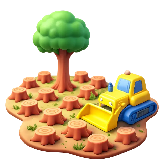 ภาพประกอบคำว่า deforestation (การตัดไม้ทำลายป่า)