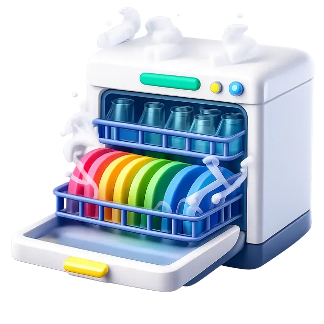 ภาพประกอบคำว่า dishwasher (เครื่องล้างจาน)