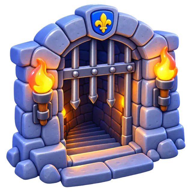 ภาพประกอบคำว่า dungeon (ดันเจี้ยน / คุกใต้ดิน)