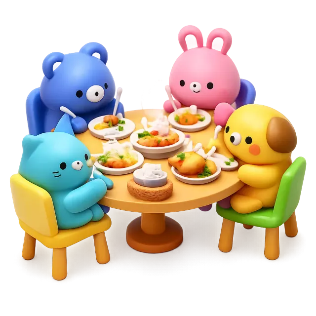 ภาพประกอบคำว่า family dinner (มื้อเย็นพร้อมหน้าครอบครัว)