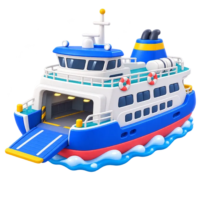 ภาพประกอบคำว่า ferry (เรือเฟอร์รี่ / เรือข้ามฟาก)