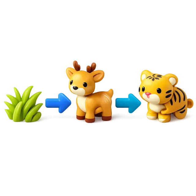 ภาพประกอบคำว่า food chain (ห่วงโซ่อาหาร)