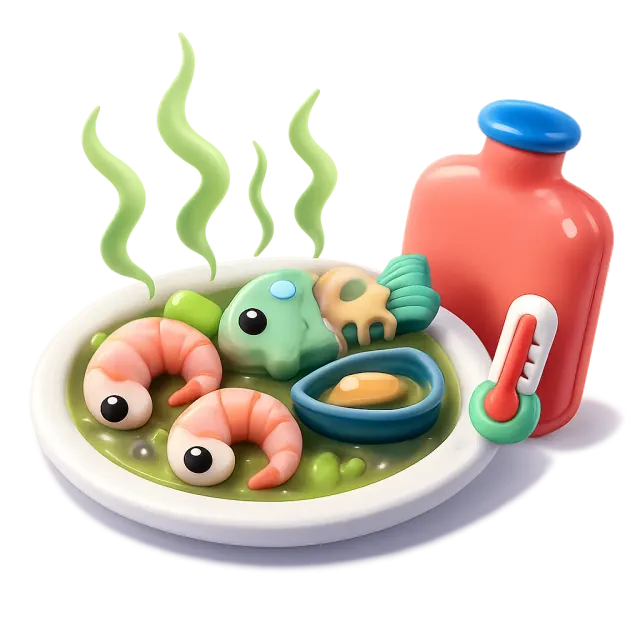 ภาพประกอบคำว่า food poisoning (อาหารเป็นพิษ)