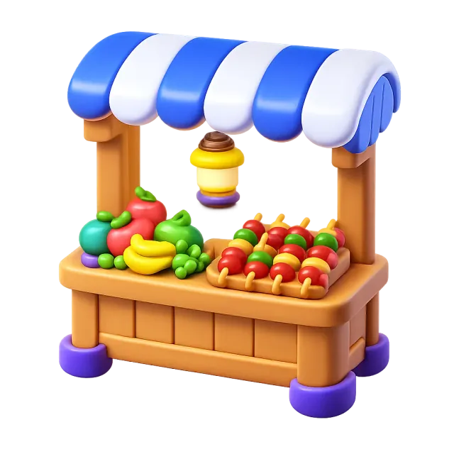 ภาพประกอบคำว่า food stall (แผงขายอาหาร)