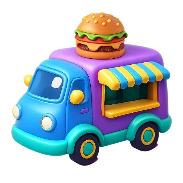 ภาพประกอบคำว่า food truck (รถขายอาหาร)