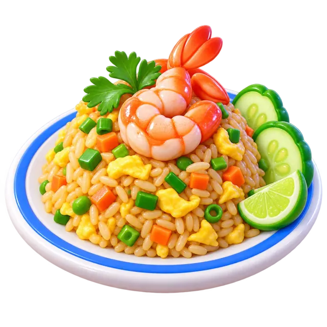 ภาพประกอบคำว่า fried rice (ข้าวผัด)