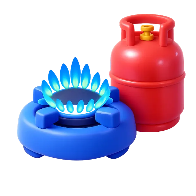 ภาพประกอบคำว่า gas (แก๊ส (หุงต้ม/ทำความร้อน))