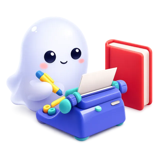 ภาพประกอบคำว่า ghostwriter (นักเขียนเงา (เขียนให้คนอื่นใส่ชื่อ))