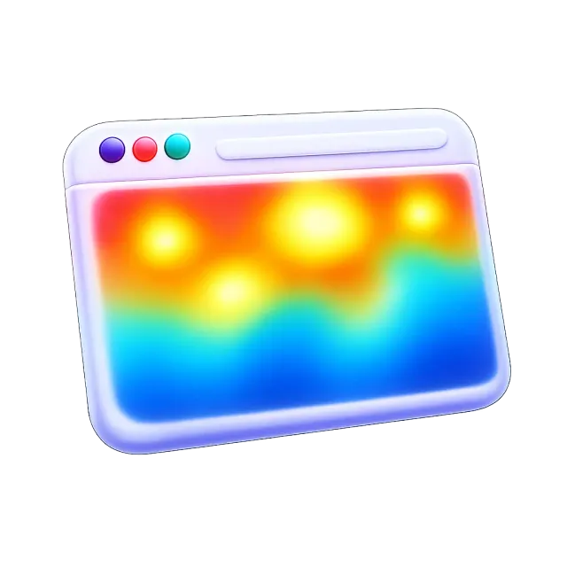 ภาพประกอบคำว่า heatmap (แผนที่สีแสดงจุดที่คนสนใจบนหน้าเว็บ)
