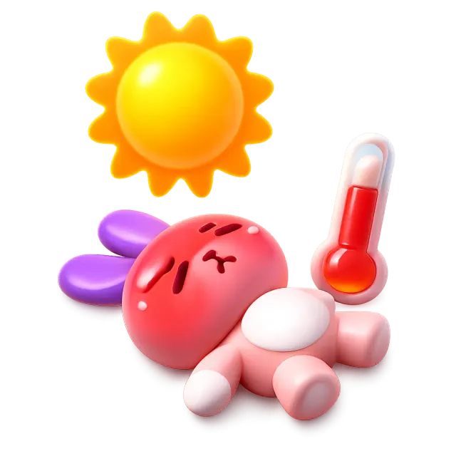ภาพประกอบคำว่า heatstroke (โรคลมแดด / ฮีทสโตรก)