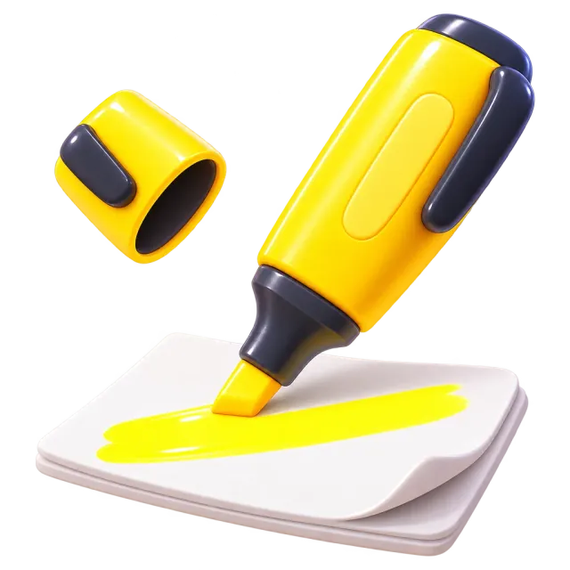 ภาพประกอบคำว่า highlighter (ปากกาเน้นข้อความ)