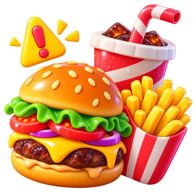 ภาพประกอบคำว่า junk food (อาหารขยะ)