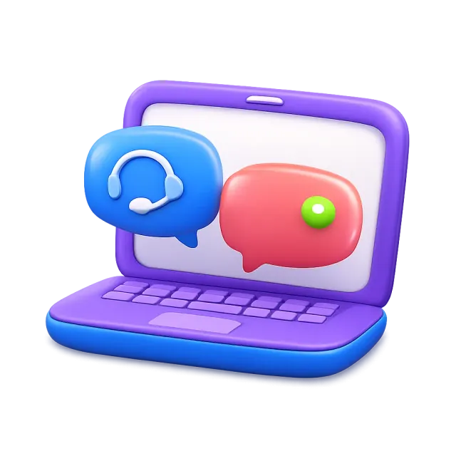 ภาพประกอบคำว่า live chat (แชตสดกับเจ้าหน้าที่)