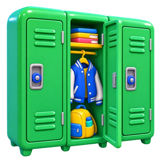 ภาพประกอบคำว่า locker (ตู้ล็อกเกอร์)