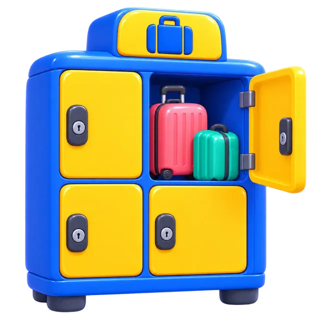 ภาพประกอบคำว่า luggage storage (บริการฝากกระเป๋า)