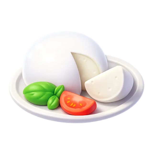 ภาพประกอบคำว่า mozzarella (ชีสมอซซาเรลลา)