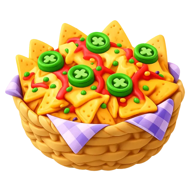 ภาพประกอบคำว่า nachos (นาโช่ส์ (แผ่นข้าวโพดราดชีส))