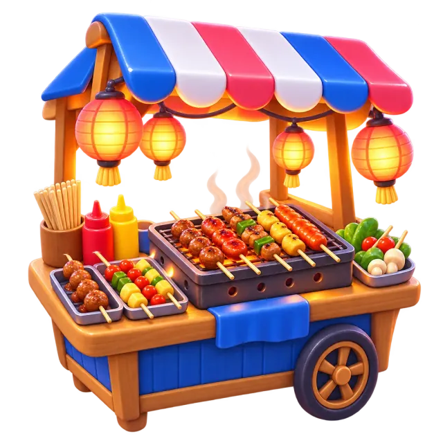 ภาพประกอบคำว่า night market (ตลาดกลางคืน)