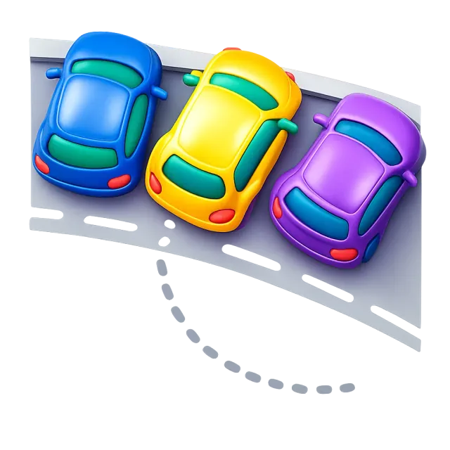 ภาพประกอบคำว่า parallel parking (จอดเทียบขนานขอบทาง)