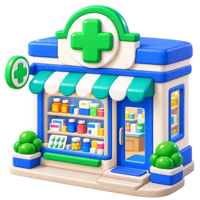 ภาพประกอบคำว่า pharmacy (ร้านขายยา)
