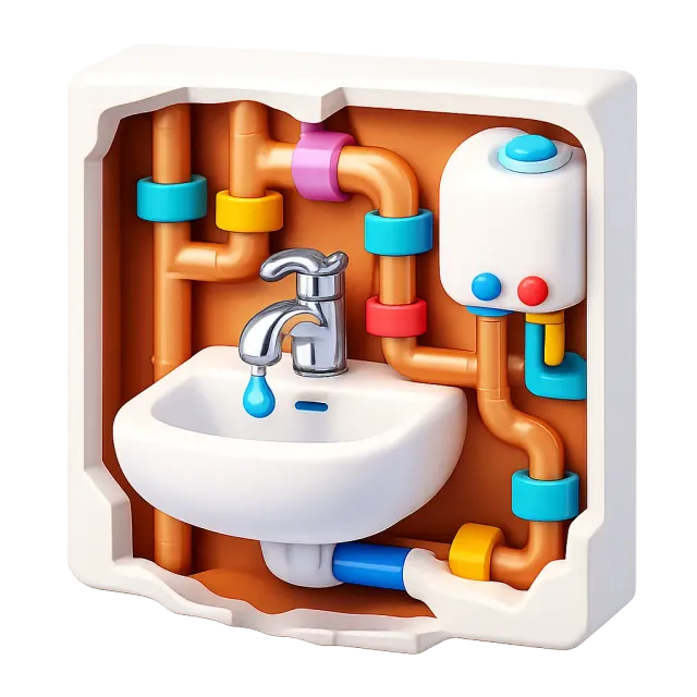 ภาพประกอบคำว่า plumbing (ระบบประปา)
