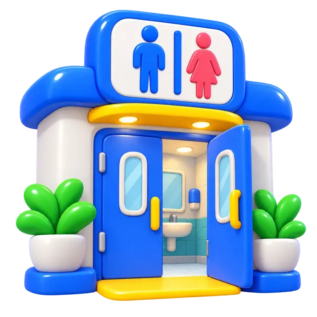 ภาพประกอบคำว่า restroom (ห้องน้ำ (ในที่สาธารณะ))