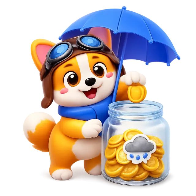ภาพประกอบคำว่า save for a rainy day (เก็บเงินเผื่อฉุกเฉิน)
