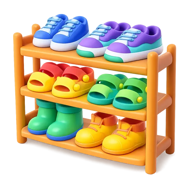 ภาพประกอบคำว่า shoe rack (ชั้นวางรองเท้า)