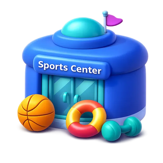 ภาพประกอบคำว่า sports center (ศูนย์กีฬามหาวิทยาลัย)
