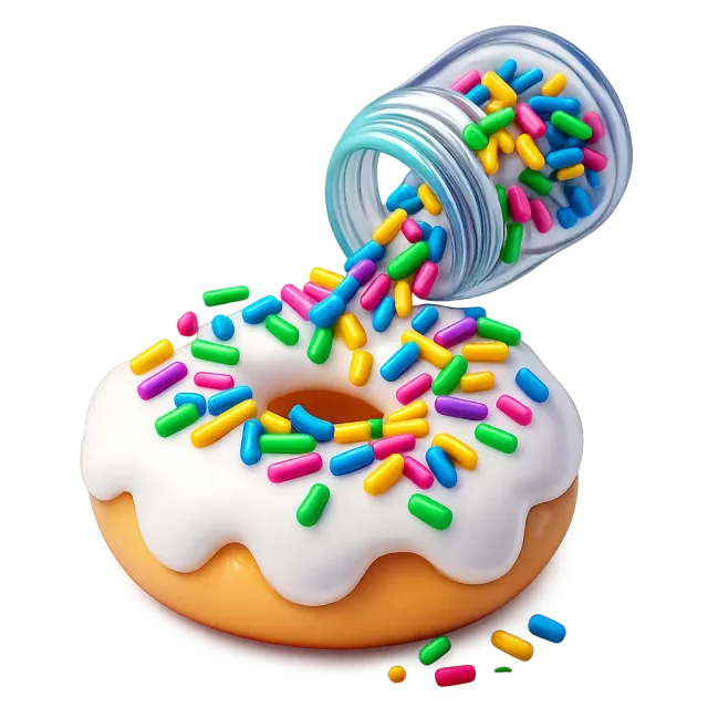 ภาพประกอบคำว่า sprinkles (เม็ดน้ำตาลหลากสี (โรยหน้า))