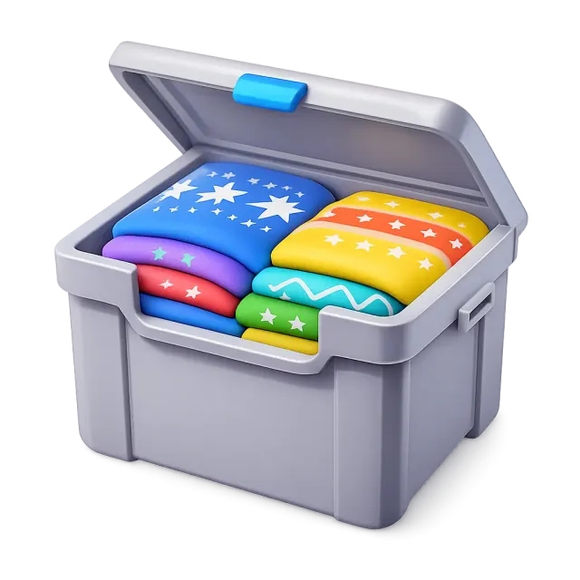 ภาพประกอบคำว่า storage box (กล่องเก็บของ)