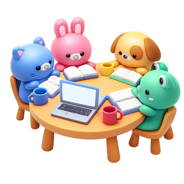 ภาพประกอบคำว่า study group (กลุ่มติวหนังสือ)