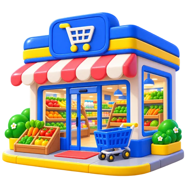 ภาพประกอบคำว่า supermarket (ซูเปอร์มาร์เก็ต)